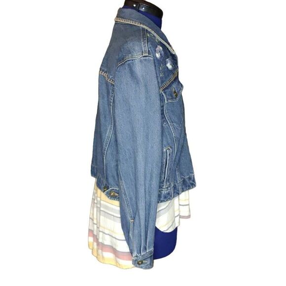 NWOT Liz Claiborne Liz Wear Petite Crochet Button Up Denim Jacket, size L - Picture 7 of 15